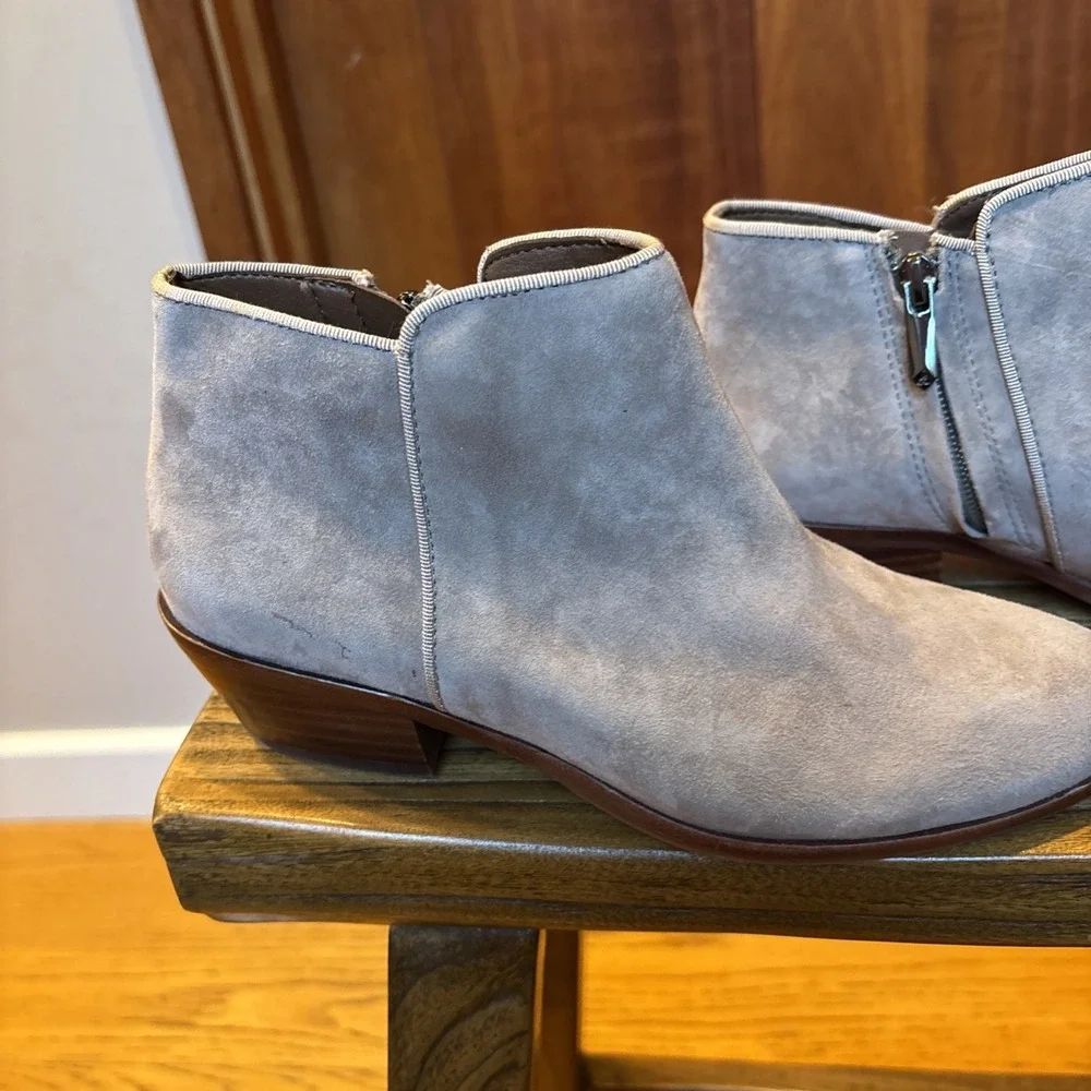 NIB Sam Edelman 6 Suede Tan petty ankle bootie side zip low stacked heel